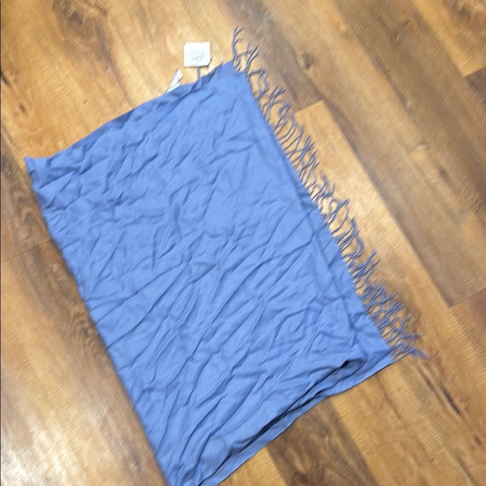 Light Blue Fringe Scarf